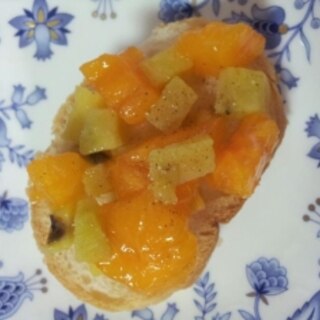 柿＆サツマイモのせフランスパン